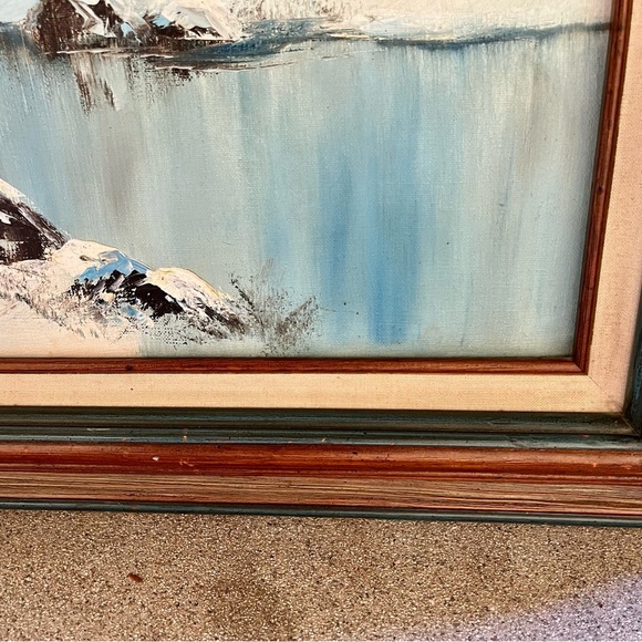 Vintage Oil On Canvas Painting Winter Wonder Land Sine By Jane 22/26 Inch - Picture 3 of 13